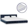vidaXL Bett mit Memory-Schaum-Matratze Blau Samt 180x200cm