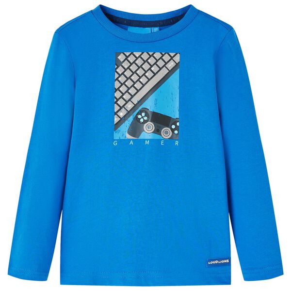 Kinder-Langarmshirt Kobaltblau 116