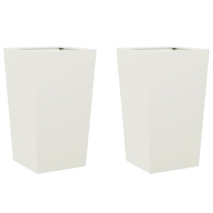 vidaXL Pflanzk&uuml;bel 2 Stk. Wei&szlig; 45x45x75 cm Stahl