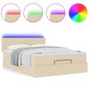 vidaXL Ottomane Bett mit Matratze & LEDs Creme 140x190 cm Stoff