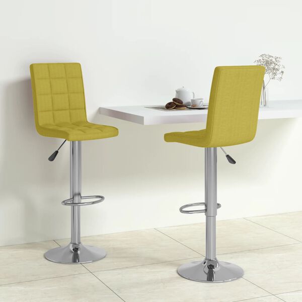 vidaXL Barhocker 2 Stk. Gr&uuml;n Stoff