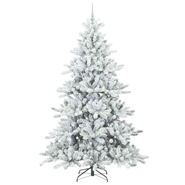 vidaXL K&uuml;nstlicher klappbarer Weihnachtsbaum Wei&szlig; 240 cm PVC und Stahl