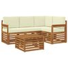 vidaXL Outdoor-Sofagarnitur 5 stk. Natur und Creme Polyester
