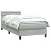 vidaXL Boxspringbett mit Matratze Hellgrau 80x210 cm Samt