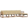 vidaXL Outdoor-Sofagarnitur mit Kissen 5 pcs Natur und Beige