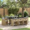 vidaXL Garten Essgruppe 9 pcs Beige Poly-Rattan