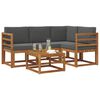vidaXL Outdoor-Sofagarnitur mit Kissen 5 pcs Natur und Anthrazit