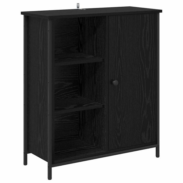 vidaXL Sideboard Schwarz Eichen-Optik 70 x 30 x 80 cm Holzwerkstoff