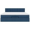 vidaXL Ottoman-Bett mit Matratze Blau 200x200 cm Stoff