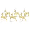 vidaXL LED Rentiere 6 stk. 180 LEDs Gold 44 x 18 x 65,5 cm PET