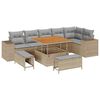 vidaXL Gartensofa-set mit Kissen 9 pcs Beige und Hellgrau Poly-Rattan