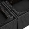 vidaXL Gartensofa-set mit Kissen 7 pcs Schwarz Poly-Rattan
