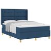 vidaXL Boxspringbett mit Matratze mit Kopfteil Blau 160 x 200 cm Stoff