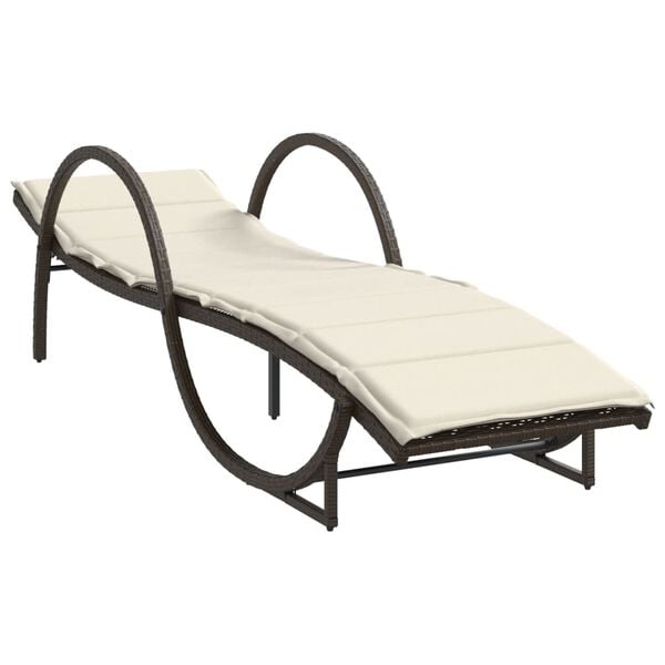 vidaXL Sonnenliegen 2 Stk. mit Tisch Braun Poly Rattan