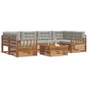 vidaXL Outdoor-Sofagarnitur mit Kissen 7 pcs Nat&uuml;rlich und Hellgrau