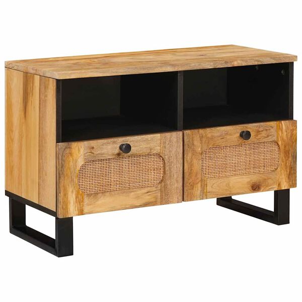 vidaXL TV-Schr&auml;nk mit Regal Braun 70 x 33 x 46 cm Massivholz Mango