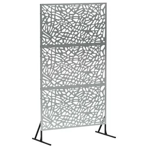 vidaXL Sichtschutz 100 x 50 x 180 cm Verzinkter Stahl Silber