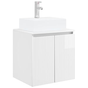 vidaXL Wandmontierte Waschtisch Hochglanz Wei&szlig; 49,5 x 41 x 62,5 cm