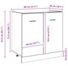 vidaXL Unterschrank f&uuml;r Sp&uuml;le Schwarz Eiche 80x46x81,5 cm Holzwerkstoff