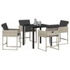 vidaXL Garten Essgruppe 5 pcs Hellgrau Poly-Rattan