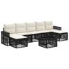 vidaXL Gartensofa-set 8 Stk. Schwarz und Cremewei&szlig; Poly-Rattan