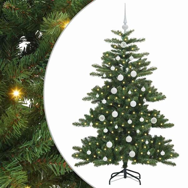 vidaXL K&uuml;nstlicher klappbarer Weihnachtsbaum Gr&uuml;n 150 cm PVC und Stahl