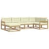 vidaXL Outdoor-Sofagarnitur 5 Stk. Wei&szlig; und Creme Polyester