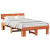 vidaXL Bettrahmen Wachsbraun 120 x 190 cm Massives Kiefernholz