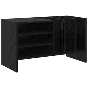 vidaXL Schallplattenschrank Schwarz Eichen-Optik 78,5 x 35 x 45 cm