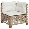 vidaXL 7-tlg. Garten-Sofagarnitur mit Kissen Beige Poly Rattan