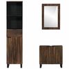vidaXL Badezimmerm&ouml;bel-Set mit Regal 3 pcs Walnussbraun Holzwerkstoff