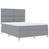 vidaXL Boxspringbett mit Matratze Hellgrau 160 x 200 cm Stoff