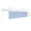 vidaXL Markise Automatisch Einziehbar mit Volant 5x3 m Blau und Wei&szlig;