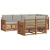 vidaXL Outdoor-Sofagarnitur 7 stk. Natur und Hellgrau Polyester