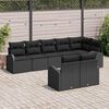 vidaXL Gartensofa-set mit Kissen 8 pcs Schwarz Poly-Rattan