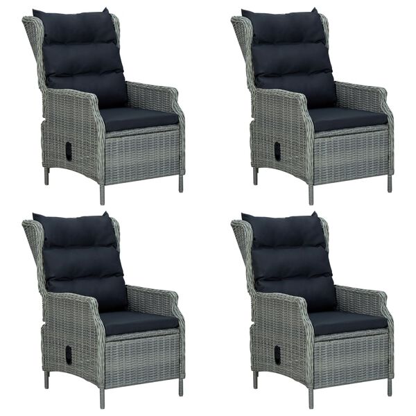 vidaXL 5-tlg. Garten-Essgruppe Hellgrau