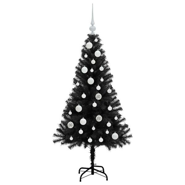 vidaXL Weihnachtsbaum mit 150 LEDs mit St&auml;nder Schwarz 120 cm PVC