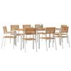 vidaXL Garten-Ess-Set 9 pcs Braun Massives Teakholz
