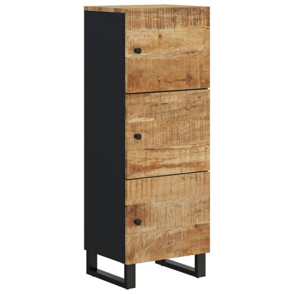 vidaXL Highboard mit 3 T&uuml;ren 40x33x110 cm Massivholz Mango & Eisen