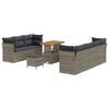 vidaXL Gartensofa-set 10 pcs Grau Poly-Rattan
