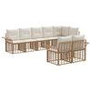 vidaXL Outdoor-Sofagarnitur 8 pcs Nat&uuml;rlich und Cremwei&szlig; Poly-Rattan