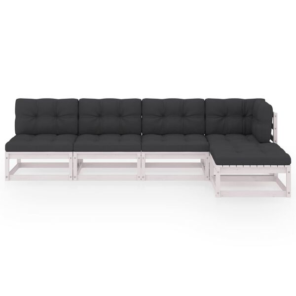 vidaXL 5-tlg. Garten-Lounge-Set mit Kissen Kiefer Massivholz