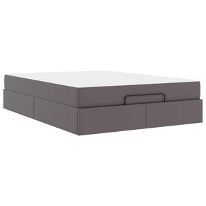 vidaXL Bettgestell mit Matratze mit Matratze 2 pcs Grau PVC
