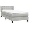 vidaXL Boxspringbett mit Matratze Hellgrau 90x220 cm Samt