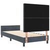 vidaXL Boxspringbett mit Kopfteil Dunkelgrau 90 x 200 cm Samt