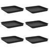 vidaXL Quadratisches Blumentablett 6 stk. Schwarz 25,5 x 25,5 x 2,5 cm