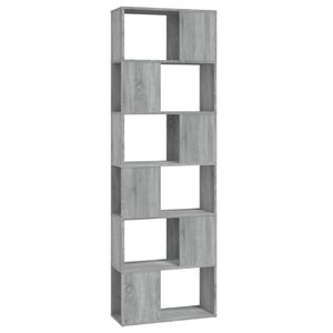 vidaXL B&uuml;cherregal/Raumteiler Grau Sonoma 60x24x186 cm