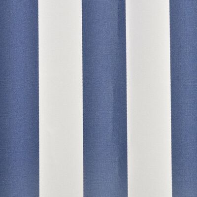 vidaXL Markisenbespannung Canvas Blau & Weiß 4x3 m (ohne Rahmen)
