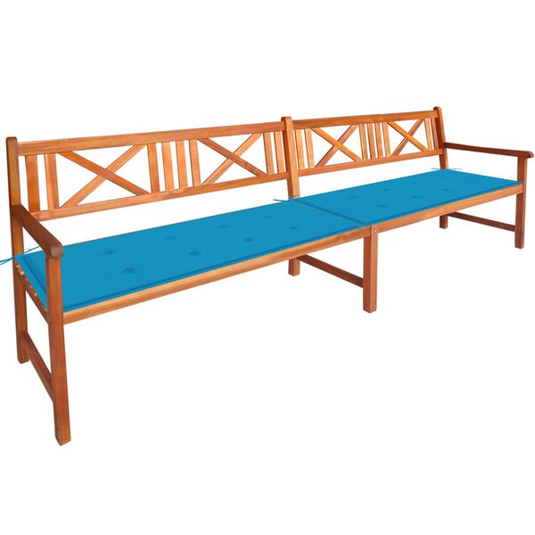 vidaXL Gartenbank mit Auflagen 240 cm Massivholz Akazie