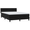 vidaXL Boxspringbett mit Matratze Schwarz 160x220 cm Samt